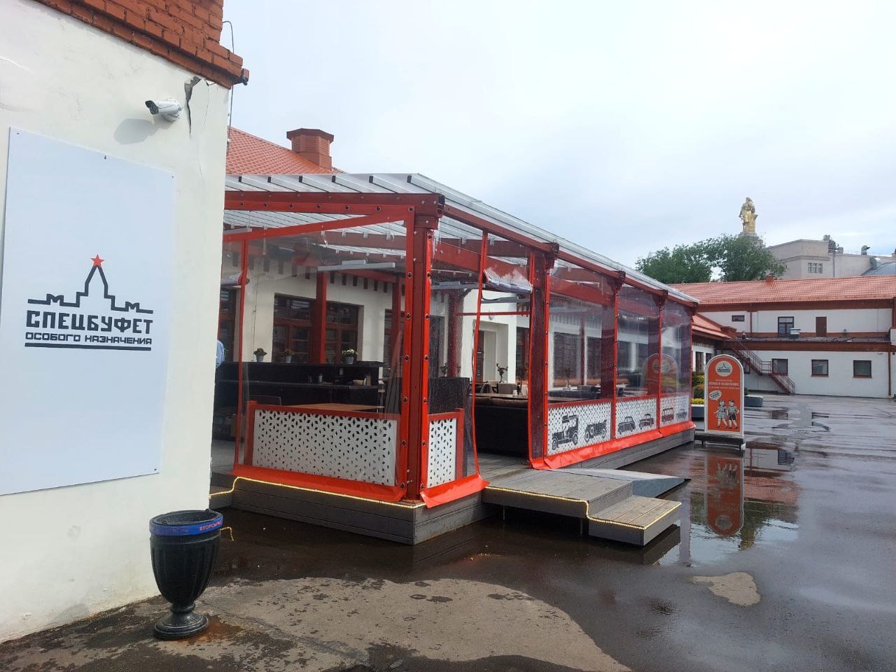 ПВХ шторы для летней террасы кафе в городе Ступино